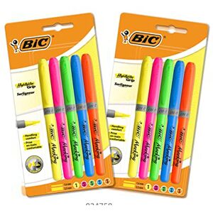 BIC Textmarker, 2x5 Highlighter Set, mit Keilspitze, drückt nicht durch Papier, mit Austrocknungsschutz BIC Textmarker, 2x5 Highlighter Set, mit Keilspitze, drückt nicht durch Papier, mit Austrocknungsschutz