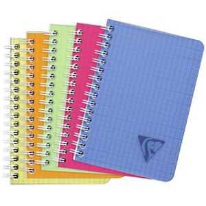 Clairefontaine 328425C Heft mit Spiralbindung / Doppelspiralbuch Linicolor FRESH, 9,5x14 cm, 50 Blatt kariert, Einband aus gerilltem Polypropylen, Farben sortiert, 1 Stück Clairefontaine 328425C Heft mit Spiralbindung / Doppelspiralbuch Linicolor FRESH, 9,5x14 cm, 50 Blatt kariert, Einband aus gerilltem Polypropylen, Farben sortiert, 1 Stück