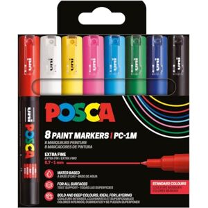 POSCA 186758 Marker Set, 8 Acrylstifte PC-1MC, Permanent Marker 0,7 1 mm Rundspitze POSCA 186758 Marker Set, 8 Acrylstifte PC-1MC, Permanent Marker 0,7 1 mm Rundspitze