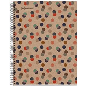 Miquelrius 100 Prozent recyceltes Notizbuch, 1 Farbstreifen, A4, 80 karierte Blätter 5 mm, 80 g Papier, 4 Löcher, Einband aus recycelter Pappe, Öko-Konfetti-Design Miquelrius 100 Prozent recyceltes Notizbuch, 1 Farbstreifen, A4, 80 karierte Blätter 5 mm, 80 g Papier, 4 Löcher, Einband aus recycelter Pappe, Öko-Konfetti-Design