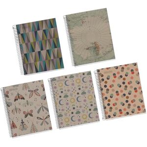 Miquelrius Packung mit 5 A5 Notizbüchern, Recyceltes Notizbuch mit 80 Blatt, 100% Recyclingpapier von 80 g/m², Gitternotizbuch, Hart- und Spiraleinband, 2 Löcher, Ideal für den Schulanfang Miquelrius Packung mit 5 A5 Notizbüchern, Recyceltes Notizbuch mit 80 Blatt, 100% Recyclingpapier von 80 g/m², Gitternotizbuch, Hart- und Spiraleinband, 2 Löcher, Ideal für den Schulanfang