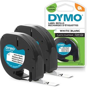 Dymo Original LetraTag Etikettenband schwarz auf weiß 12 mm x 4 m selbstklebendes Kunststoff Schriftband für LetraTag-Beschriftungsgerät 2 Etikettenkassetten Dymo Original LetraTag Etikettenband schwarz auf weiß 12 mm x 4 m selbstklebendes Kunststoff Schriftband für LetraTag-Beschriftungsgerät 2 Etikettenkassetten