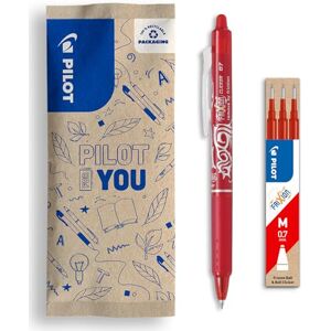 PILOT Set aus 1 FriXion Clicker + 1 Set aus 3 Minen Radierbarer Stift mit Druckmechanik und Wärmeempfindlicher Tinte Nachfüllbar und Komfortabel Rot Mittlere Spitze PILOT Set aus 1 FriXion Clicker + 1 Set aus 3 Minen Radierbarer Stift mit Druckmechanik und Wärmeempfindlicher Tinte Nachfüllbar und Komfortabel Rot Mittlere Spitze