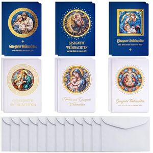 Weihnachtskarten mit Umschlägen Din A6 – 12er-Set exklusiver -Karten. 6 Designs, je 2 Karten, mit weißen Umschlägen. Weihnachtskarten mit Umschlägen Din A6 – 12er-Set exklusiver -Karten. 6 Designs, je 2 Karten, mit weißen Umschlägen.