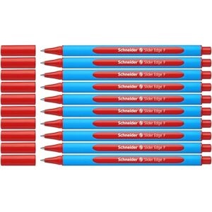 Schneider Slider Edge F Kugelschreiber (Dreikant-Stift mit Strichbreite F=Feinstrich, Kappenmodell) 10er Packung cyan-rot Schneider Slider Edge F Kugelschreiber (Dreikant-Stift mit Strichbreite F=Feinstrich, Kappenmodell) 10er Packung cyan-rot