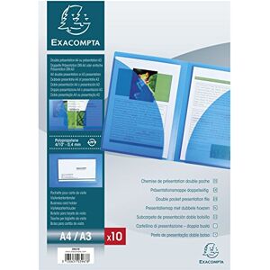 Exacompta 3967E Präsentationshülle aus starkem Kunststoff für DIN A4 mit doppelter Innentasche und Visitenkartenhalter glasklar ideal für Büro und Schule Aktenhülle Exacompta 3967E Präsentationshülle aus starkem Kunststoff für DIN A4 mit doppelter Innentasche und Visitenkartenhalter glasklar ideal für Büro und Schule Aktenhülle