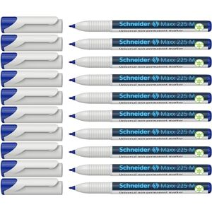 Schneider Maxx 225 M Universal-Marker (non-permanent, feucht abwischbar, 1,0 mm) 10er Packung blau Schneider Maxx 225 M Universal-Marker (non-permanent, feucht abwischbar, 1,0 mm) 10er Packung blau