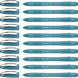 Schneider Slider Memo XB Kugelschreiber (Colour Edition mit Kappe, Strichstärke: XB) 10er Pack, Gehäusefarbe: teal, Schreibfarbe: blau Schneider Slider Memo XB Kugelschreiber (Colour Edition mit Kappe, Strichstärke: XB) 10er Pack, Gehäusefarbe: teal, Schreibfarbe: blau