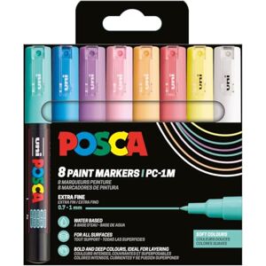 POSCA 186752 Marker Set, 8 Acrylstifte PC-1MC, Permanent Marker 0,7 1 mm Rundspitze POSCA 186752 Marker Set, 8 Acrylstifte PC-1MC, Permanent Marker 0,7 1 mm Rundspitze