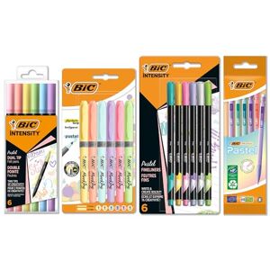 BIC Schreibwaren Set Pastell à 23: 6 Textmarker, 5 Fineliner, 6 Bleistifte, 6 Dual Tip Brush Pens, jeweils in verschiedenen Pastellfarben BIC Schreibwaren Set Pastell à 23: 6 Textmarker, 5 Fineliner, 6 Bleistifte, 6 Dual Tip Brush Pens, jeweils in verschiedenen Pastellfarben