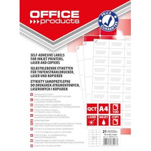 OFFICER PRODUCTS OFFICE PRODUCTS Etiketten Selbstklebend / 70 x 42,3 mm / 100 Blatt A4 / Weiß/Günstige, Wirtschaftliche Selbstklebeetiketten/Adressaufkleber Bedruckbar Adressetiketten Klebeetiketten OFFICER PRODUCTS OFFICE PRODUCTS Etiketten Selbstklebend / 70 x 42,3 mm / 100 Blatt A4 / Weiß/Günstige, Wirtschaftliche Selbstklebeetiketten/Adressaufkleber Bedruckbar Adressetiketten Klebeetiketten