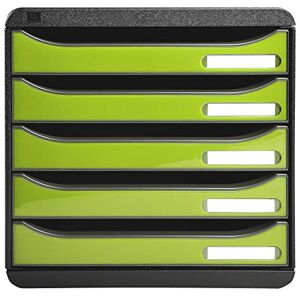Exacompta 3097225D Premium Ablagebox mit 5 Schubladen für DIN A4+ Dokumente. Stapelbare Schubladenbox mit hoher Kapazität für mehr Platz auf dem Schreibtisch Big Box Iderama Schwarz Anisgrün Exacompta 3097225D Premium Ablagebox mit 5 Schubladen für DIN A4+ Dokumente. Stapelbare Schubladenbox mit hoher Kapazität für mehr Platz auf dem Schreibtisch Big Box Iderama Schwarz Anisgrün