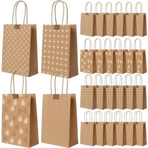 Romon Papiertüten Braun Mit Henkel, 24 Stück Geschenktüten mit 24 Aufklebern für Weihnachtsgeschenke, Obsttüten, Brottüten, Geburtstagstüten, Hochzeitstüten Romon Papiertüten Braun Mit Henkel, 24 Stück Geschenktüten mit 24 Aufklebern für Weihnachtsgeschenke, Obsttüten, Brottüten, Geburtstagstüten, Hochzeitstüten