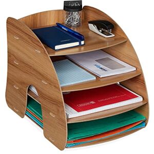 Relaxdays Dokumentenablage, 4 Fächer, Briefablage, Büro Organizer für A4 Papier, HxBxT: 27 x 25,5 x 34,5 cm, dunkelbraun Relaxdays Dokumentenablage, 4 Fächer, Briefablage, Büro Organizer für A4 Papier, HxBxT: 27 x 25,5 x 34,5 cm, dunkelbraun
