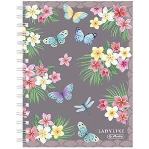 Herlitz Spiralboutiquebuch A5, Motiv: Ladylike Butterflies, 100 Blatt kariert, 1 Stück Herlitz Spiralboutiquebuch A5, Motiv: Ladylike Butterflies, 100 Blatt kariert, 1 Stück