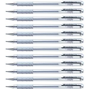 Pentel K118-Z Hybrid Gel Metallic Grip Tintenroller mit pigmentierter Tinte, 12-er Packung, silber Pentel K118-Z Hybrid Gel Metallic Grip Tintenroller mit pigmentierter Tinte, 12-er Packung, silber