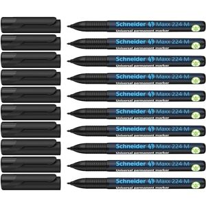 Schneider Maxx 224 M Universal-Marker (permanent, Cap-Off-Ink, nachfüllbar, 1,0 mm) 10er Packung schwarz Schneider Maxx 224 M Universal-Marker (permanent, Cap-Off-Ink, nachfüllbar, 1,0 mm) 10er Packung schwarz