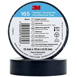 3M Temflex™ Vinyl-Isolierband 165, Schwarz, 15 mm x 10 m, 100 Rollen 3M Temflex™ Vinyl-Isolierband 165, Schwarz, 15 mm x 10 m, 100 Rollen
