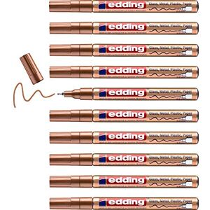 edding 780 Glanzlackmarker kupfer 10 Lackmarker extra-feine Rundspitze 0,8 mm Lackstift für Glas, Stein, Holz, Kunststoff und Papier wasserfest, stark deckend, sehr dünn edding 780 Glanzlackmarker kupfer 10 Lackmarker extra-feine Rundspitze 0,8 mm Lackstift für Glas, Stein, Holz, Kunststoff und Papier wasserfest, stark deckend, sehr dünn