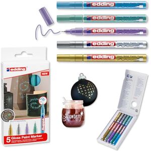 edding 780 Glanzlackmarker gold silber blau grün violett (metallic) 5er Set Lackmarker extra-feine Spitze 0,8 mm Lackstift für Glas, Stein, Holz, Kunststoff und Papier wasserfest, sehr dünn edding 780 Glanzlackmarker gold silber blau grün violett (metallic) 5er Set Lackmarker extra-feine Spitze 0,8 mm Lackstift für Glas, Stein, Holz, Kunststoff und Papier wasserfest, sehr dünn