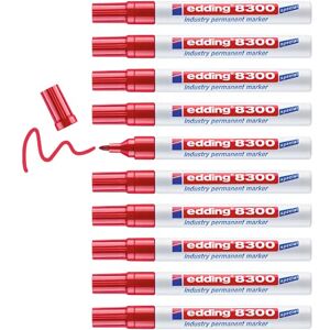 edding 8300 Industrie Permanentmarker rot 10 Stifte Rundspitze 1,5-3 mm zum permanenten Markieren von leicht öligen und staubigen Oberflächen edding 8300 Industrie Permanentmarker rot 10 Stifte Rundspitze 1,5-3 mm zum permanenten Markieren von leicht öligen und staubigen Oberflächen