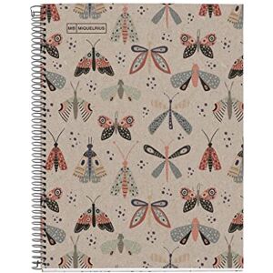 Miquelrius Notizbuch, 100 % recycelt, 1 farbiger Streifen, A4, 80 Blatt liniert, Papier 80 g, 4 Bohrungen, Einband aus recyceltem Karton, Design Ecobutterfly Miquelrius Notizbuch, 100 % recycelt, 1 farbiger Streifen, A4, 80 Blatt liniert, Papier 80 g, 4 Bohrungen, Einband aus recyceltem Karton, Design Ecobutterfly