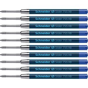 Schneider Slider 755 Kugelschreibermine (ViscoGlide-Technologie, dokumentenecht, XB = Extrabreit) 10er Packung, blau Schneider Slider 755 Kugelschreibermine (ViscoGlide-Technologie, dokumentenecht, XB = Extrabreit) 10er Packung, blau