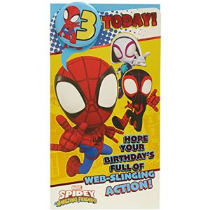 UK Greetings Marvel Geburtstagskarte zum 3. Geburtstag für Ihn/Jungen, Happy Birthday Geschenke, für Ihn, Jungen, Männer, Spiderman-Design, mit Abzeichen und Umschlag, 127 x 235 mm UK Greetings Marvel Geburtstagskarte zum 3. Geburtstag für Ihn/Jungen, Happy Birthday Geschenke, für Ihn, Jungen, Männer, Spiderman-Design, mit Abzeichen und Umschlag, 127 x 235 mm