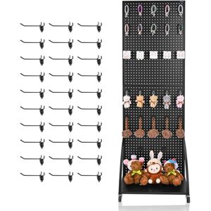 VEVOR Stecktafel Displayständer, 390x600x1770 mm, Präsentationsständer mit Rollen und 30 Haken, verdickte Tafelplatte aus kaltgewalztem Stahl für Einzelhandels- & Juweliergeschäfte, Schwarz VEVOR Stecktafel Displayständer, 390x600x1770 mm, Präsentationsständer mit Rollen und 30 Haken, verdickte Tafelplatte aus kaltgewalztem Stahl für Einzelhandels- & Juweliergeschäfte, Schwarz