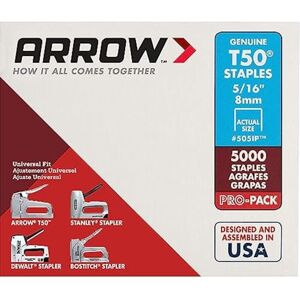 Arrow A505IP Heftklammern, T50, 8 mm, 5000 Stück Arrow A505IP Heftklammern, T50, 8 mm, 5000 Stück