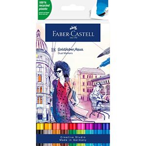 Faber-Castell 164618 Goldfaber Aqua Dual Marker, mit Pinselspitze und Fineliner Spitze, 18er Etui Faber-Castell 164618 Goldfaber Aqua Dual Marker, mit Pinselspitze und Fineliner Spitze, 18er Etui