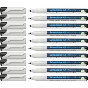 Schneider Maxx 221 S Universal-Marker (non-permanent, feucht abwischbar, 0,4 mm) 10er Packung schwarz Schneider Maxx 221 S Universal-Marker (non-permanent, feucht abwischbar, 0,4 mm) 10er Packung schwarz