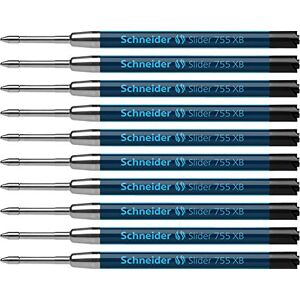 Schneider 175501 Slider 755 Kugelschreibermine (ViscoGlide-Technologie, dokumentenecht, XB=Extrabreit) 10er Packung, schwarz Schneider 175501 Slider 755 Kugelschreibermine (ViscoGlide-Technologie, dokumentenecht, XB=Extrabreit) 10er Packung, schwarz