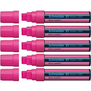 Schneider Maxx 260 Kreidestift (5 + 15 mm Strichstärke, feucht abwischbar, wasserbasiert, geruchsneutral) 5er Pack rosa Schneider Maxx 260 Kreidestift (5 + 15 mm Strichstärke, feucht abwischbar, wasserbasiert, geruchsneutral) 5er Pack rosa