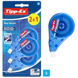 BIC Tipp-Ex Korrekturroller Easy Correct zum seitlichen Korrigieren, 12 m x 4,2 mm, 3er-Pack, ideal für das Büro, das Home Office oder die Schule BIC Tipp-Ex Korrekturroller Easy Correct zum seitlichen Korrigieren, 12 m x 4,2 mm, 3er-Pack, ideal für das Büro, das Home Office oder die Schule