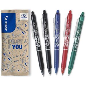 PILOT FriXion Clicker 0.7 – 5 Stück – Farben 2x Schwarz, je 1x Blau/Rot/Grün – Radierbarer, nachfüllbarer Gel-Tintenroller mit Druckmechanik und thermosensitiver Tinte, mittlere Spitze PILOT FriXion Clicker 0.7 – 5 Stück – Farben 2x Schwarz, je 1x Blau/Rot/Grün – Radierbarer, nachfüllbarer Gel-Tintenroller mit Druckmechanik und thermosensitiver Tinte, mittlere Spitze