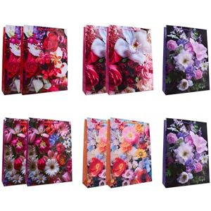 Idena 90226 Geschenktüten Classic Blumen, 10 Stück, Geschenktaschen in der Größe 25 x 34 x 8,5 cm, glänzende Papiertüten mit bunten Blumen Idena 90226 Geschenktüten Classic Blumen, 10 Stück, Geschenktaschen in der Größe 25 x 34 x 8,5 cm, glänzende Papiertüten mit bunten Blumen