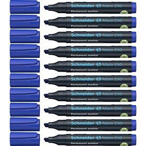 Schneider Maxx 250 Permanent-Marker mit Keilspitze (Strichstärke: 2+7 mm, nachfüllbar) 10er Packung blau Schneider Maxx 250 Permanent-Marker mit Keilspitze (Strichstärke: 2+7 mm, nachfüllbar) 10er Packung blau