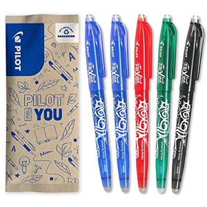 PILOT FriXion Point 0.5 Set 5 Stück: 2x Schwarz, 1x Blau/Rot/Grün Radierbarer, Nachfüllbarer Gel-Tintenroller mit Druckmechanik und Thermosensitiver Tinte Feine Spitze PILOT FriXion Point 0.5 Set 5 Stück: 2x Schwarz, 1x Blau/Rot/Grün Radierbarer, Nachfüllbarer Gel-Tintenroller mit Druckmechanik und Thermosensitiver Tinte Feine Spitze