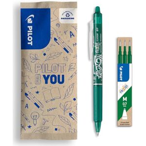 PILOT Set aus 1 FriXion Clicker + 1 Set aus 3 Minen Radierbarer Stift mit Druckmechanik und Wärmeempfindlicher Tinte Nachfüllbar und Komfortabel Grün Mittlere Spitze PILOT Set aus 1 FriXion Clicker + 1 Set aus 3 Minen Radierbarer Stift mit Druckmechanik und Wärmeempfindlicher Tinte Nachfüllbar und Komfortabel Grün Mittlere Spitze