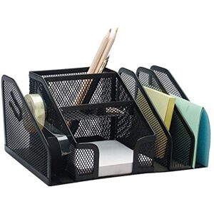 Q-Connect KF16573 Schreibtisch-Organizer 6 Fächer und Bandspender/aus Lackiertem Metallgeflecht/Schwarz/Mesh Metall Büro-Organizer Desk Organizer/Anti-Rutsch-Füße/ 20,5 x 14,5 x 10,0 cm Q-Connect KF16573 Schreibtisch-Organizer 6 Fächer und Bandspender/aus Lackiertem Metallgeflecht/Schwarz/Mesh Metall Büro-Organizer Desk Organizer/Anti-Rutsch-Füße/ 20,5 x 14,5 x 10,0 cm