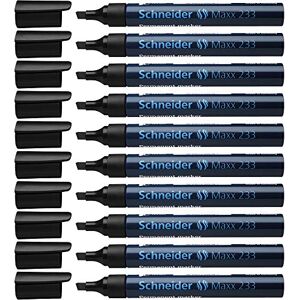 Schneider Maxx 233 Permanent-Marker mit Keilspitze (nachfüllbar, Cap-Off-Ink, Aluminiumschaft, 1 5 mm) 10er Packung schwarz Schneider Maxx 233 Permanent-Marker mit Keilspitze (nachfüllbar, Cap-Off-Ink, Aluminiumschaft, 1 5 mm) 10er Packung schwarz