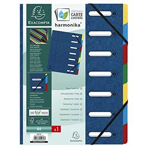 Exacompta 55072E Premium Ordnungsmappe Harmonika. Aus extra starkem Colorspan-Karton DIN A4 7 Fächer und 2 Gummizüge mit Indexfenster und dehnbarem Rücken Register-Mappe blau Exacompta 55072E Premium Ordnungsmappe Harmonika. Aus extra starkem Colorspan-Karton DIN A4 7 Fächer und 2 Gummizüge mit Indexfenster und dehnbarem Rücken Register-Mappe blau