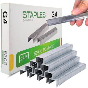 G4GADGET Hochwertige Heftklammern, 5000 x 24/6, Nr. 16, 6 mm, 25 Blatt, Silber G4GADGET Hochwertige Heftklammern, 5000 x 24/6, Nr. 16, 6 mm, 25 Blatt, Silber