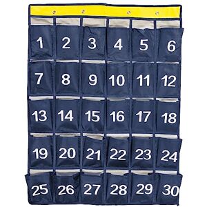 Kangaro nummerierte Taschen, Klassenzimmer Handy-Taschen Um an der Tür oder an der Wand aufzuhängen, mit mitgelieferten Haken. 30 Fächer 79 x 60 cm Kangaro nummerierte Taschen, Klassenzimmer Handy-Taschen Um an der Tür oder an der Wand aufzuhängen, mit mitgelieferten Haken. 30 Fächer 79 x 60 cm