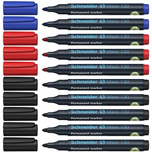 Schneider Maxx 130 Permanent-Marker mit Rundspitze (Strichstärke: 1-3 mm, nachfüllbar) 10er Packung sortierte Farben Schneider Maxx 130 Permanent-Marker mit Rundspitze (Strichstärke: 1-3 mm, nachfüllbar) 10er Packung sortierte Farben