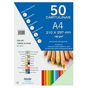 DOHE Alface A4-Karton, Grün, 50 Stück, 21 x 29,7 cm, 180 g/m², Bürobedarf DOHE Alface A4-Karton, Grün, 50 Stück, 21 x 29,7 cm, 180 g/m², Bürobedarf