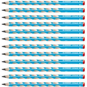 STABILO Ergonomischer Dreikant-Bleistift für Rechtshänder EASYgraph in blau 12er Pack Härtegrad 2B STABILO Ergonomischer Dreikant-Bleistift für Rechtshänder EASYgraph in blau 12er Pack Härtegrad 2B