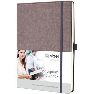 Sigel CO690 Premium Notizbuch A4 dotted, Leder-Look, taupe, Hardcover, 194 nummerierte Seiten, nachhaltiges Papier, Inhaltsverzeichnis Stiftschlaufe Falttasche Gummibandverschluss, Conceptum Sigel CO690 Premium Notizbuch A4 dotted, Leder-Look, taupe, Hardcover, 194 nummerierte Seiten, nachhaltiges Papier, Inhaltsverzeichnis Stiftschlaufe Falttasche Gummibandverschluss, Conceptum