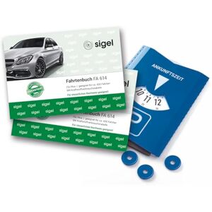 Sigel T1096 Fahrtenbücher für PKW, 2er Set, mit Parkscheibe/Eiskratzer (2xFA614, A6 quer, 80 Seiten) für Deutschland und Österreich, vom Finanzamt anerkannt, aus nachhaltigem Papier Sigel T1096 Fahrtenbücher für PKW, 2er Set, mit Parkscheibe/Eiskratzer (2xFA614, A6 quer, 80 Seiten) für Deutschland und Österreich, vom Finanzamt anerkannt, aus nachhaltigem Papier